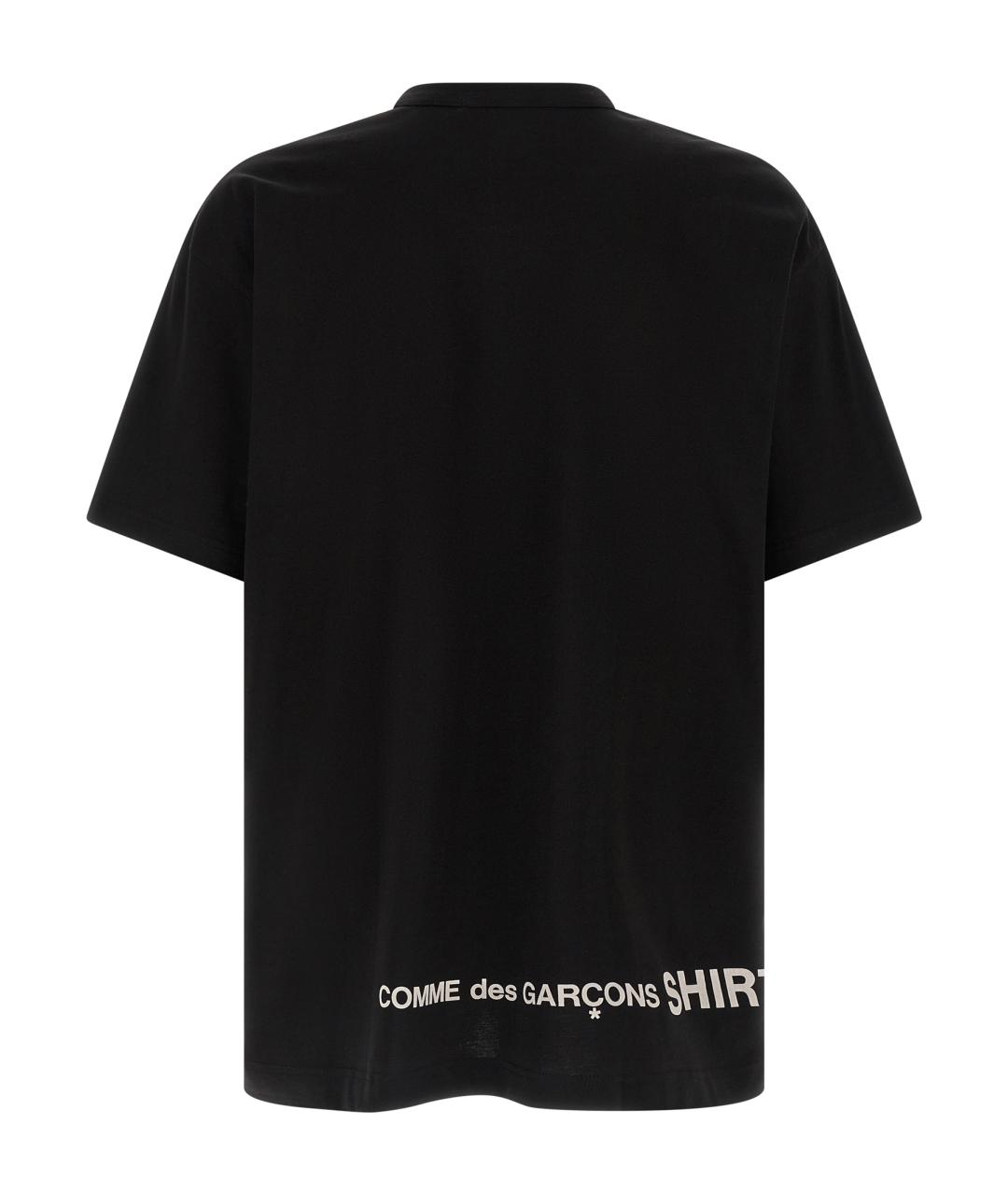 COMME DES GARÇONS SHIRT Черная хлопковая футболка, фото 2