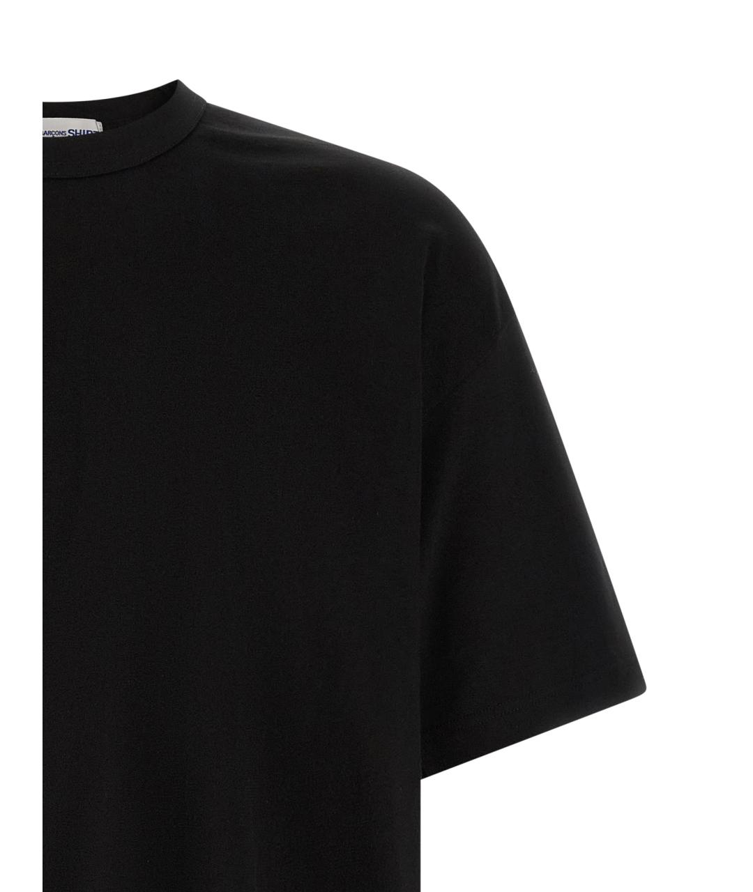 COMME DES GARÇONS SHIRT Черная хлопковая футболка, фото 3