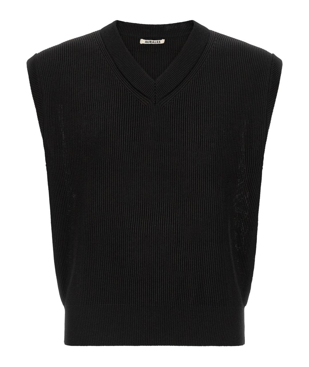 AURALEE Черная хлопковая жилетка, фото 1