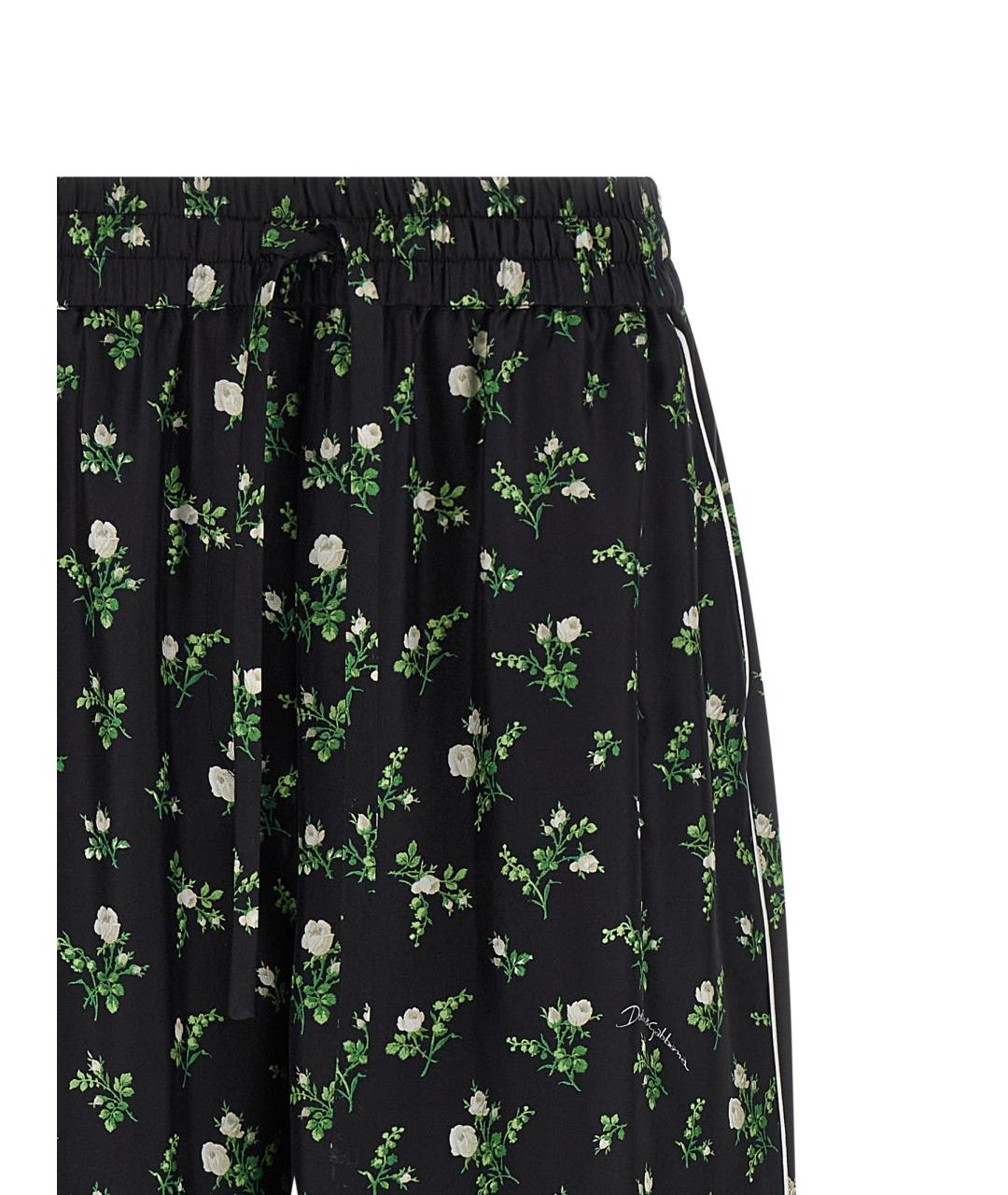 DOLCE&GABBANA Черные шелковые прямые брюки, фото 4