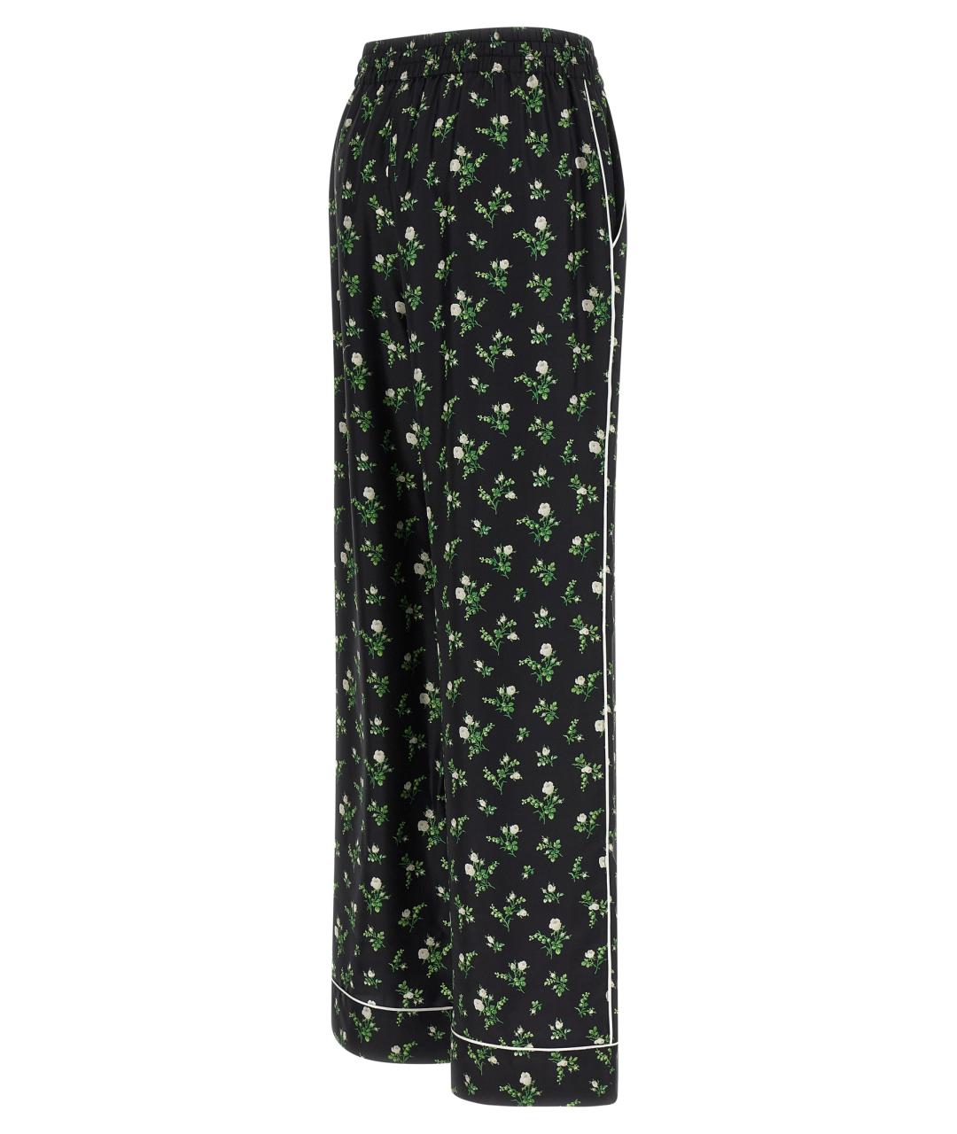 DOLCE&GABBANA Черные шелковые прямые брюки, фото 3