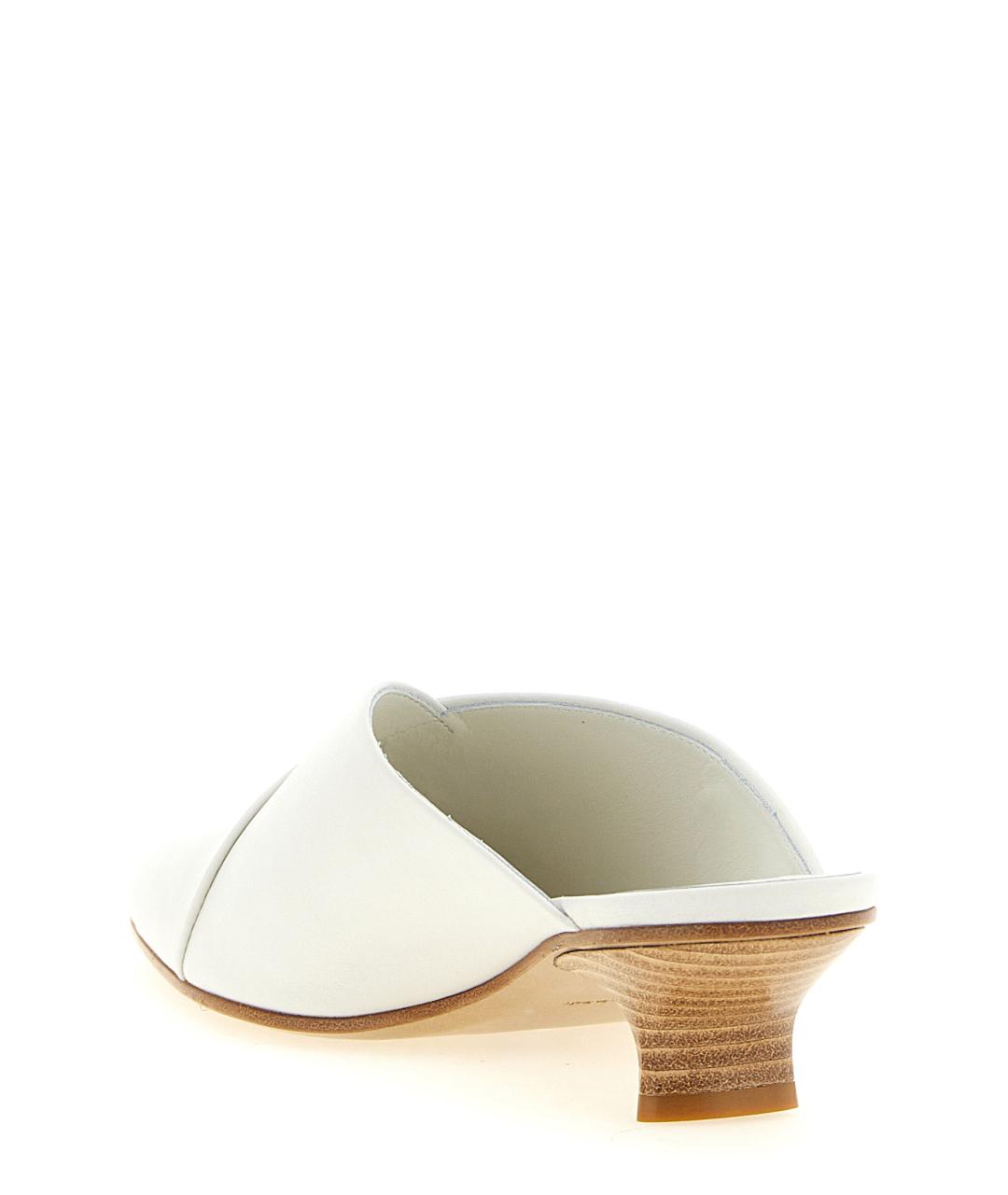 VICINI Белые кожаные мюли, фото 3