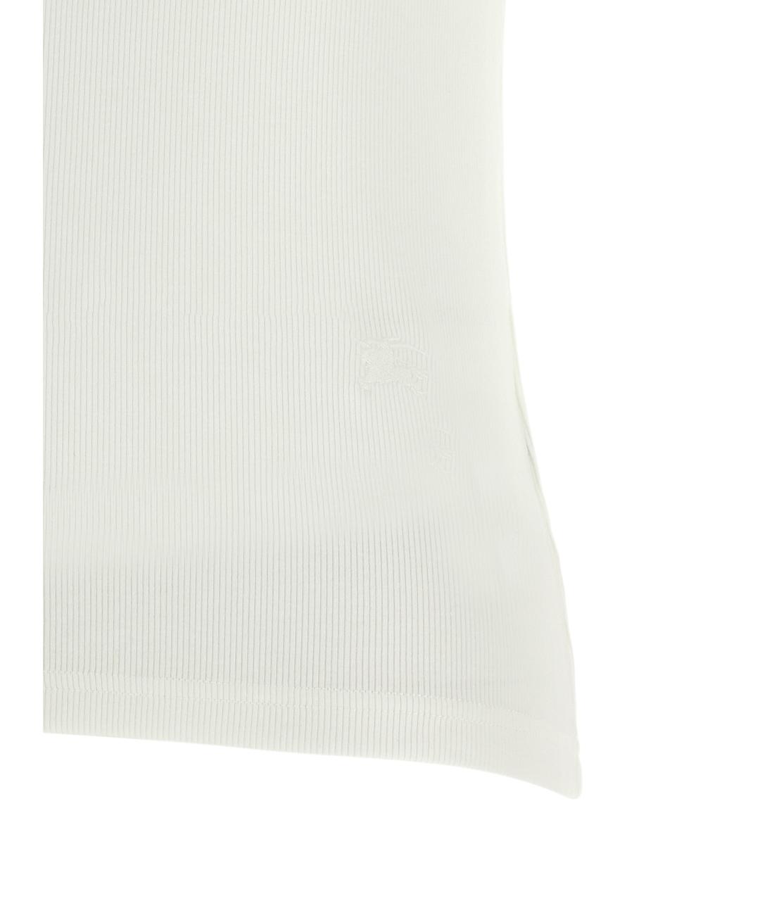 BURBERRY Белая хлопковая футболка, фото 4