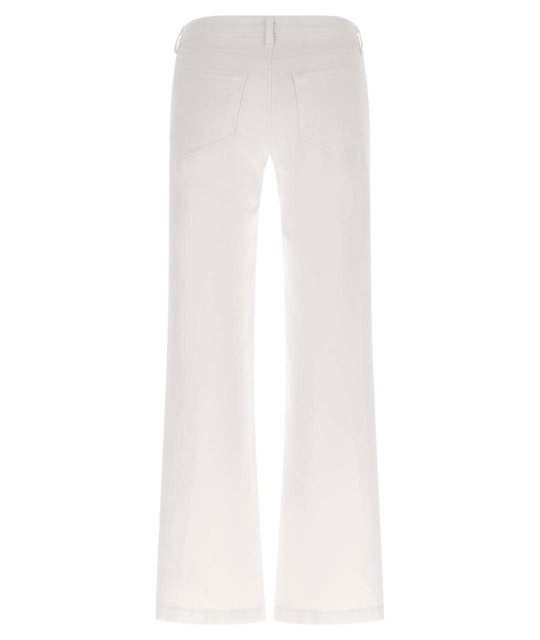 L'AGENCE Белые хлопковые прямые джинсы, фото 2