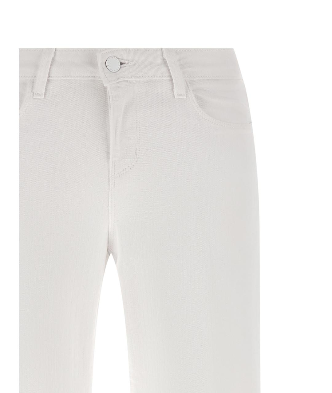 L'AGENCE Белые хлопковые прямые джинсы, фото 3