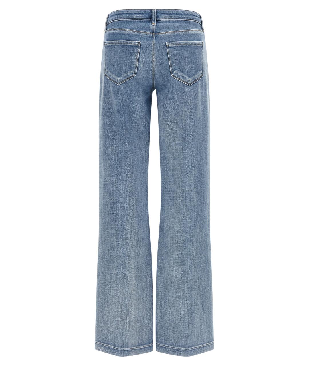 L'AGENCE Голубые хлопковые прямые джинсы, фото 2