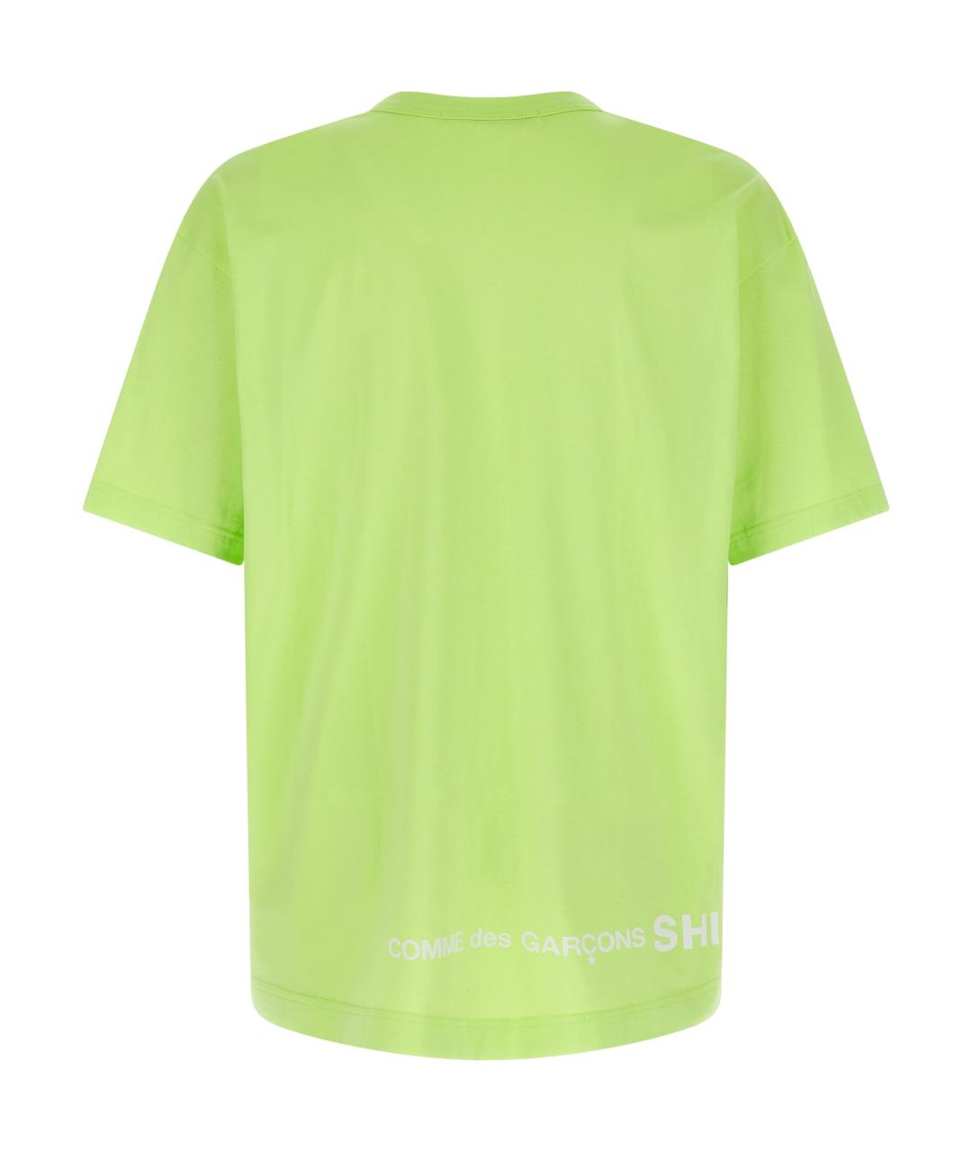COMME DES GARÇONS SHIRT Зеленая хлопковая футболка, фото 2