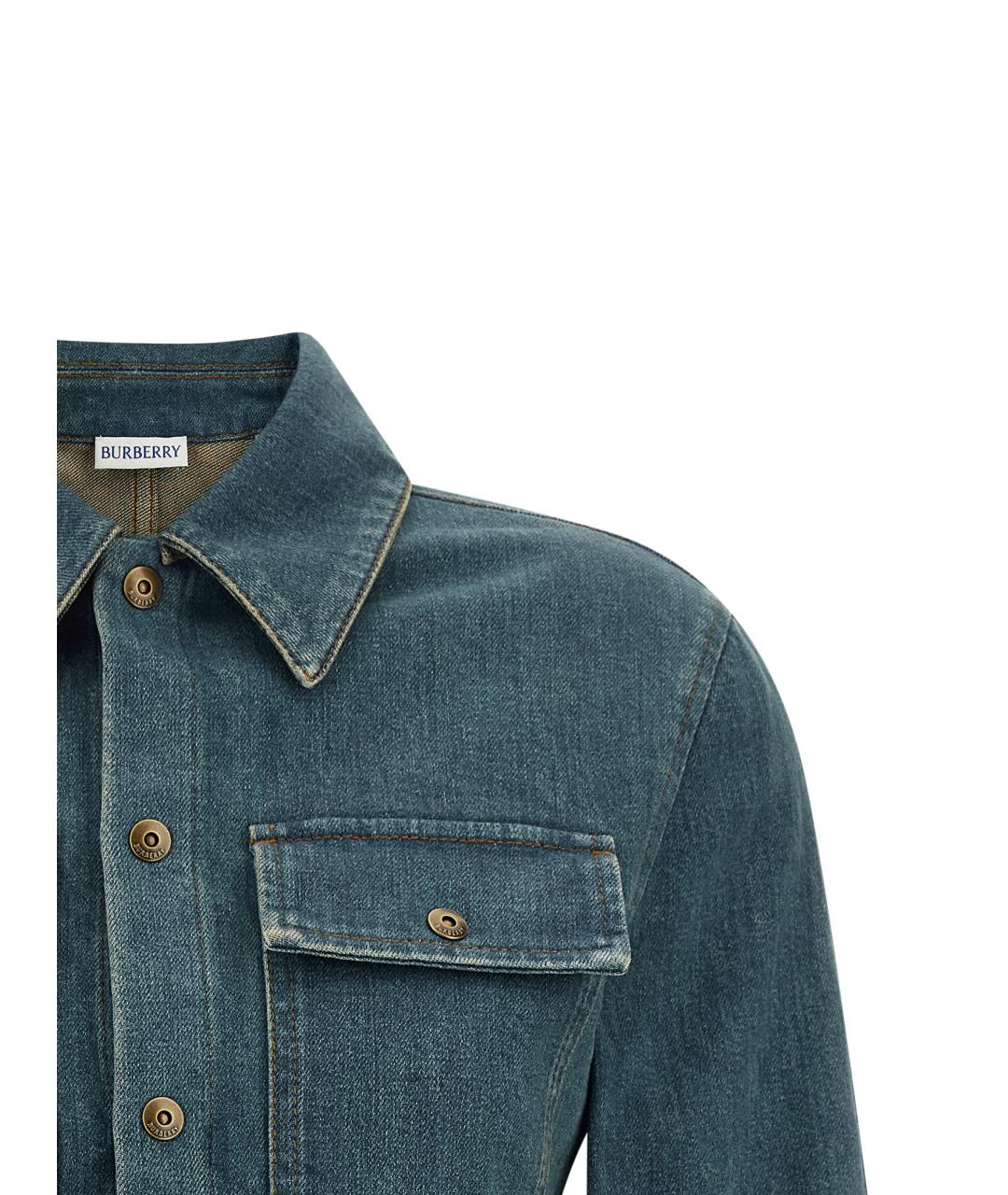 BURBERRY Синяя хлопковая рубашка, фото 3