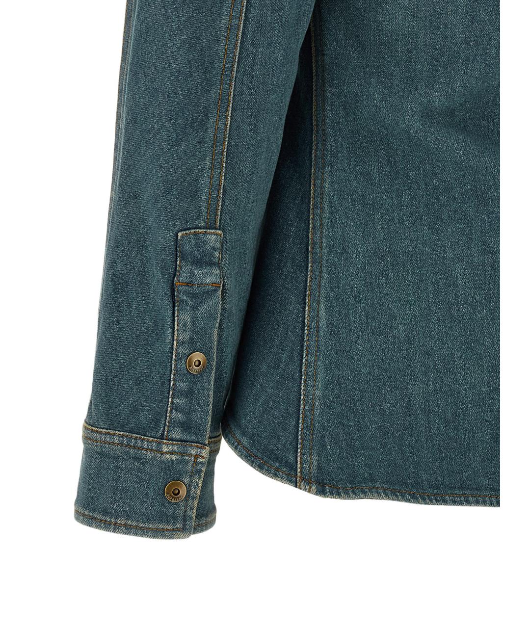 BURBERRY Синяя хлопковая рубашка, фото 4