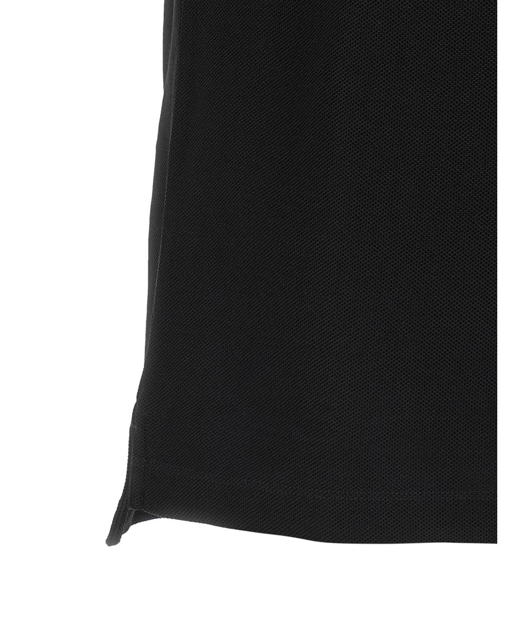 BURBERRY Черное хлопковое поло с коротким рукавом, фото 4