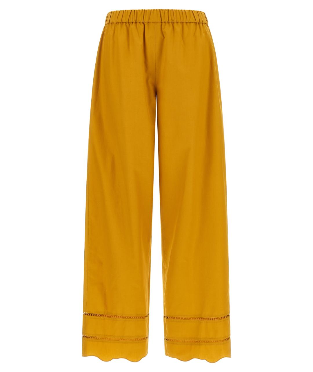 FABIANA FILIPPI Желтые хлопковые брюки широкие, фото 1