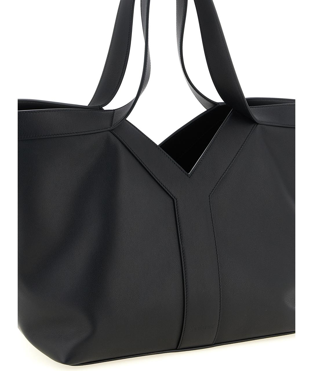 SAINT LAURENT Черная кожаная сумка тоут, фото 3