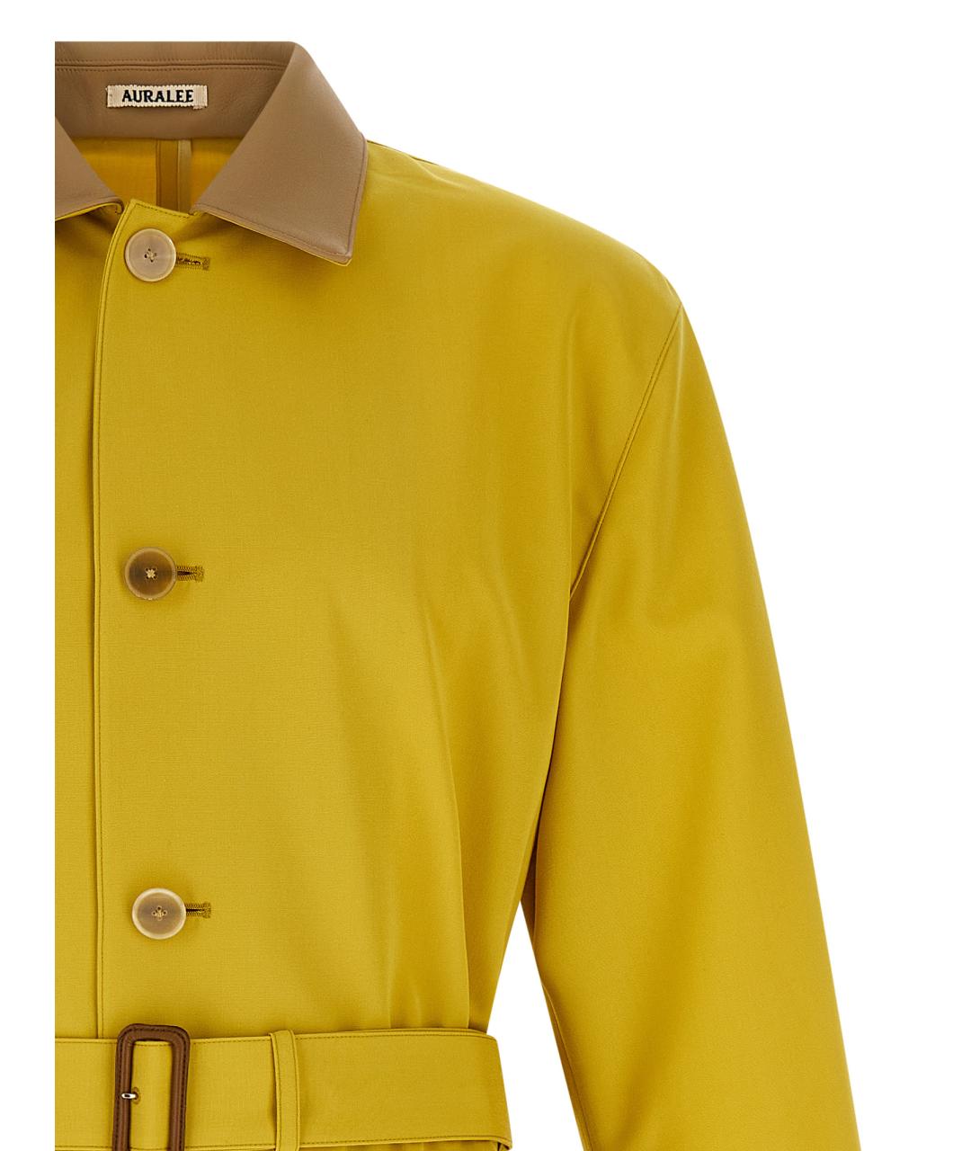 AURALEE Желтый шерстяной тренч / плащ, фото 3