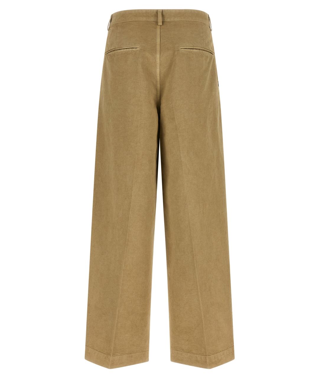 AURALEE Бежевые хлопковые брюки широкие, фото 2