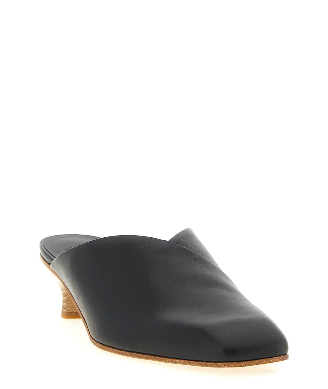 VICINI Черные кожаные мюли, фото 2