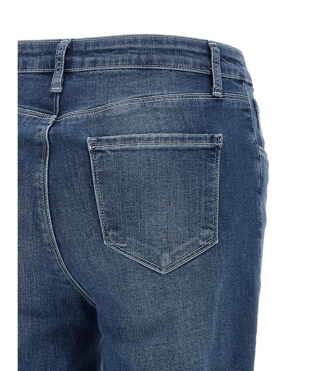 L'AGENCE Синие хлопковые джинсы клеш, фото 4