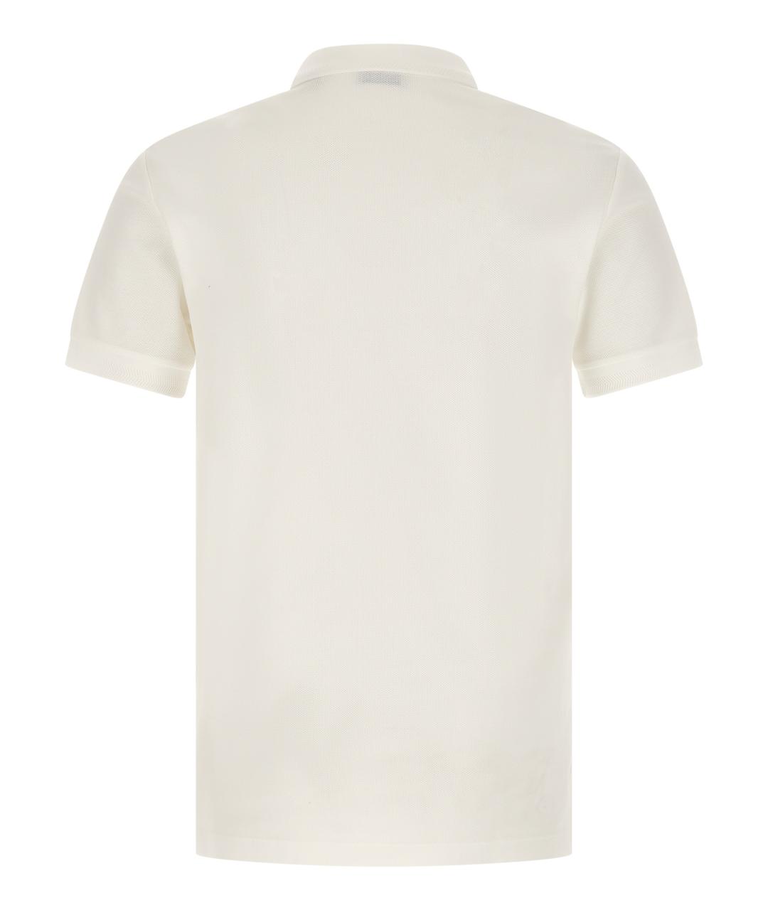 BURBERRY Белое хлопковое поло с коротким рукавом, фото 2