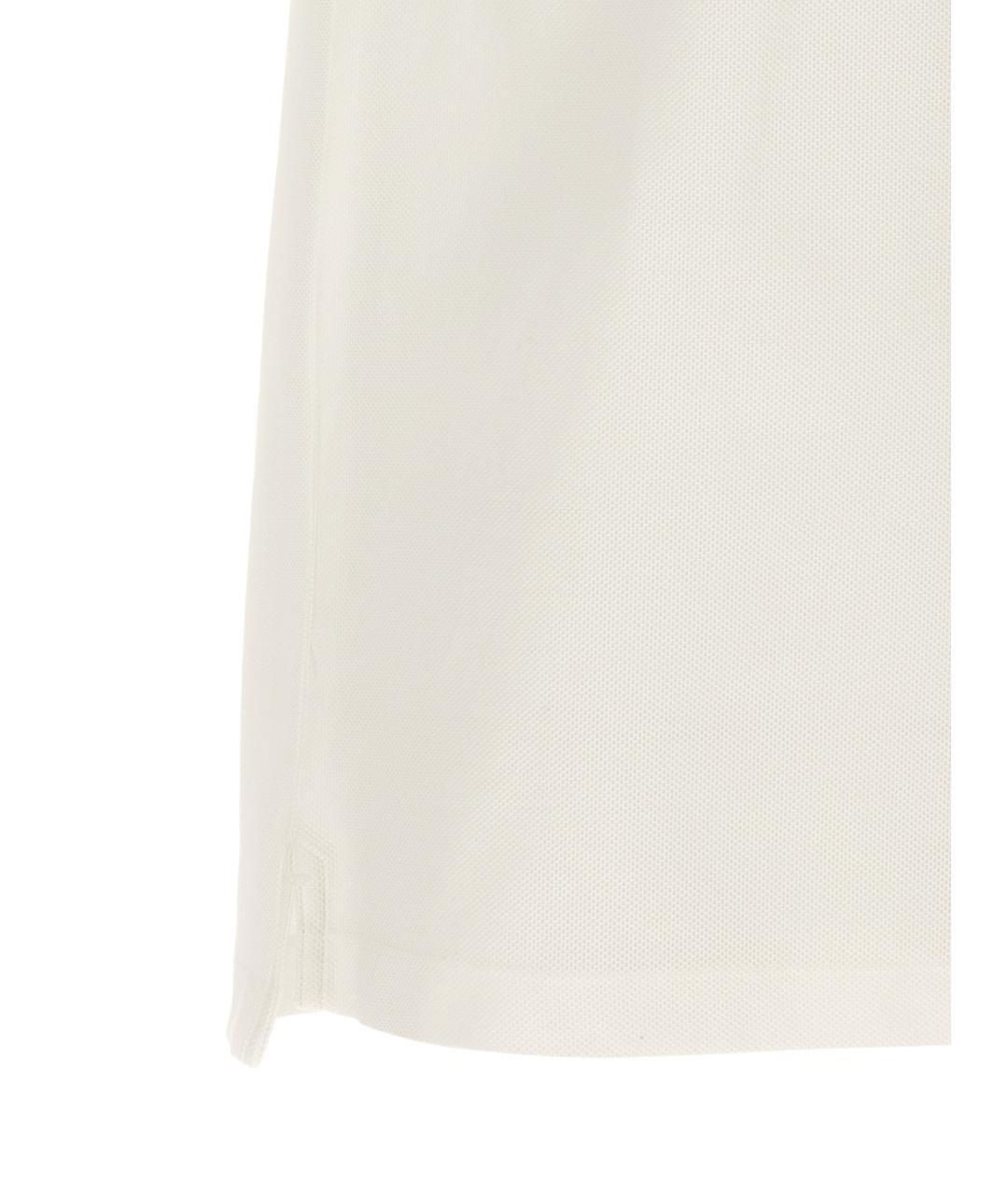 BURBERRY Белое хлопковое поло с коротким рукавом, фото 4