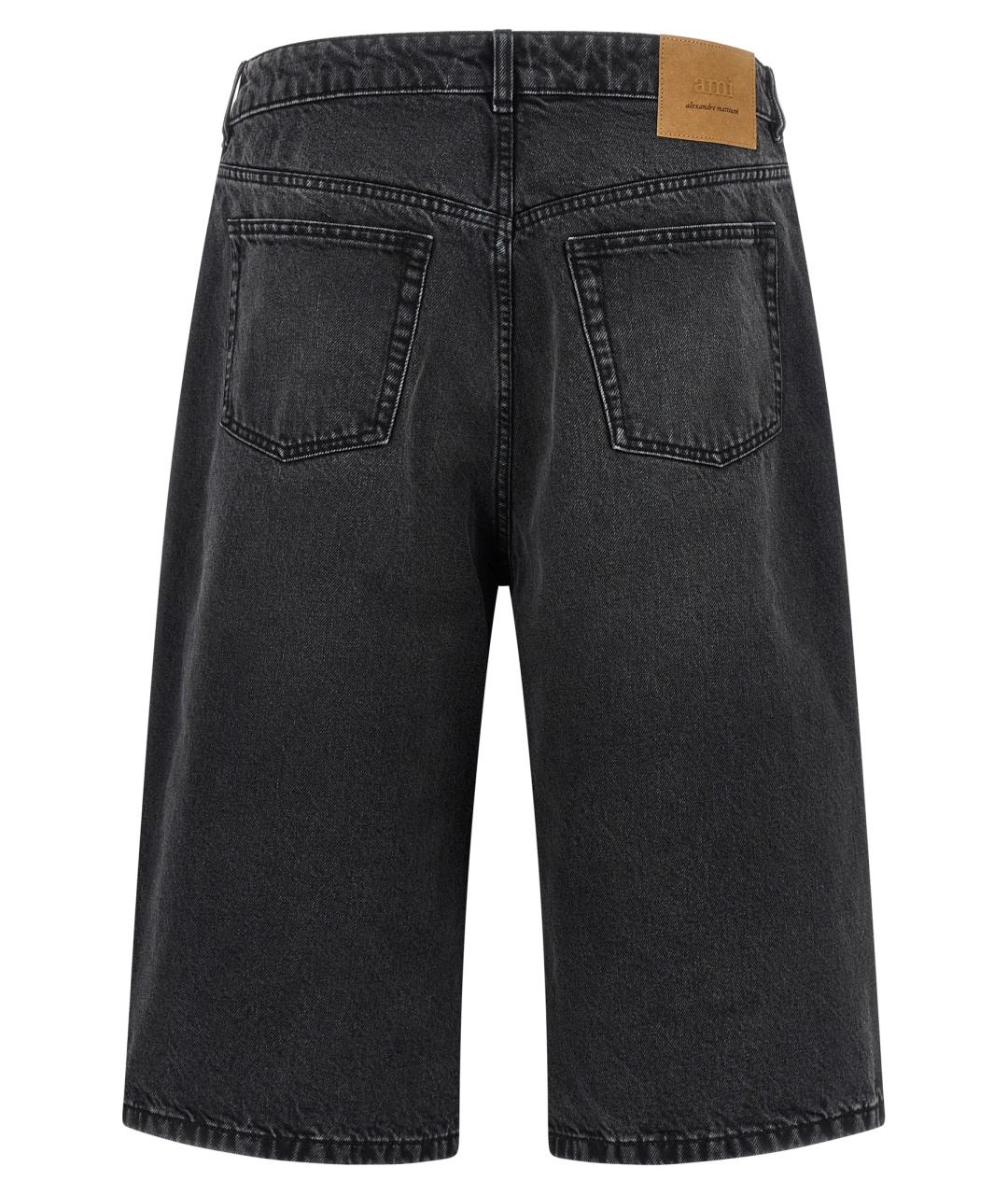 Ami Paris Черные хлопковые шорты, фото 2