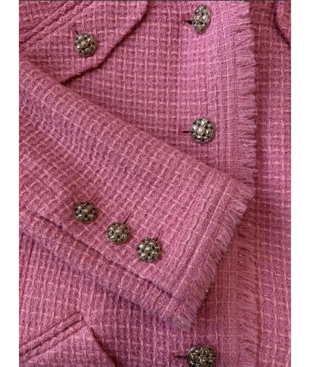 CHANEL Розовый твидовый жакет/пиджак, фото 5