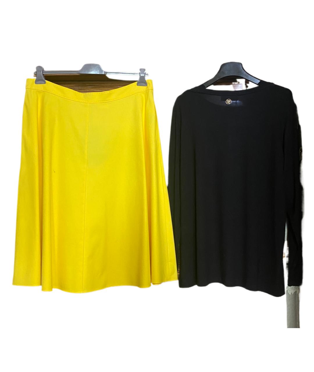 ESCADA Золотой хлопко-эластановый костюм с юбками, фото 2