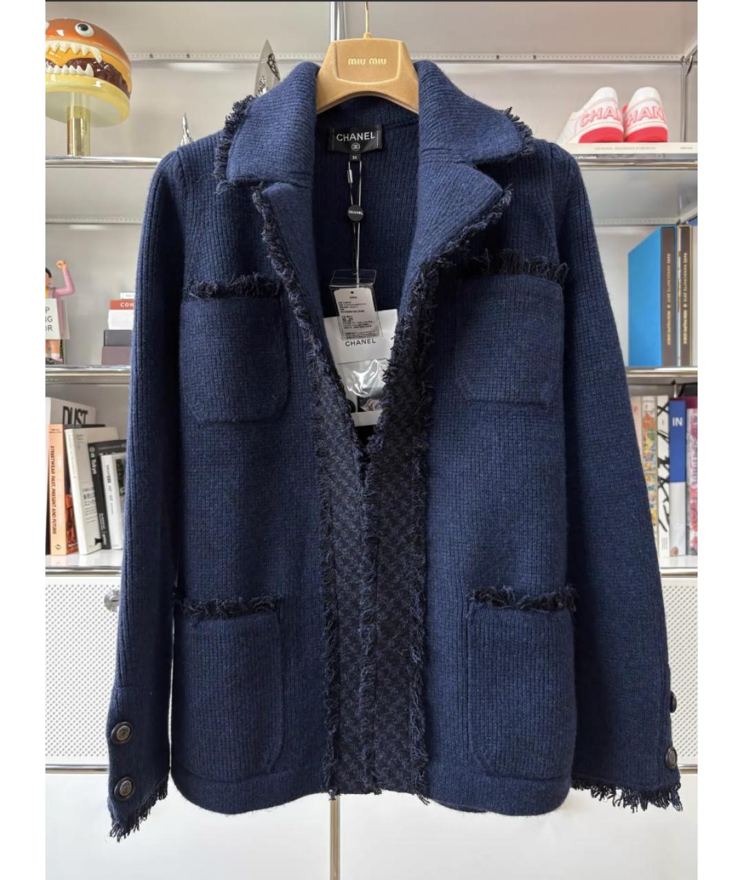 CHANEL Темно-синее кашемировое пальто, фото 9