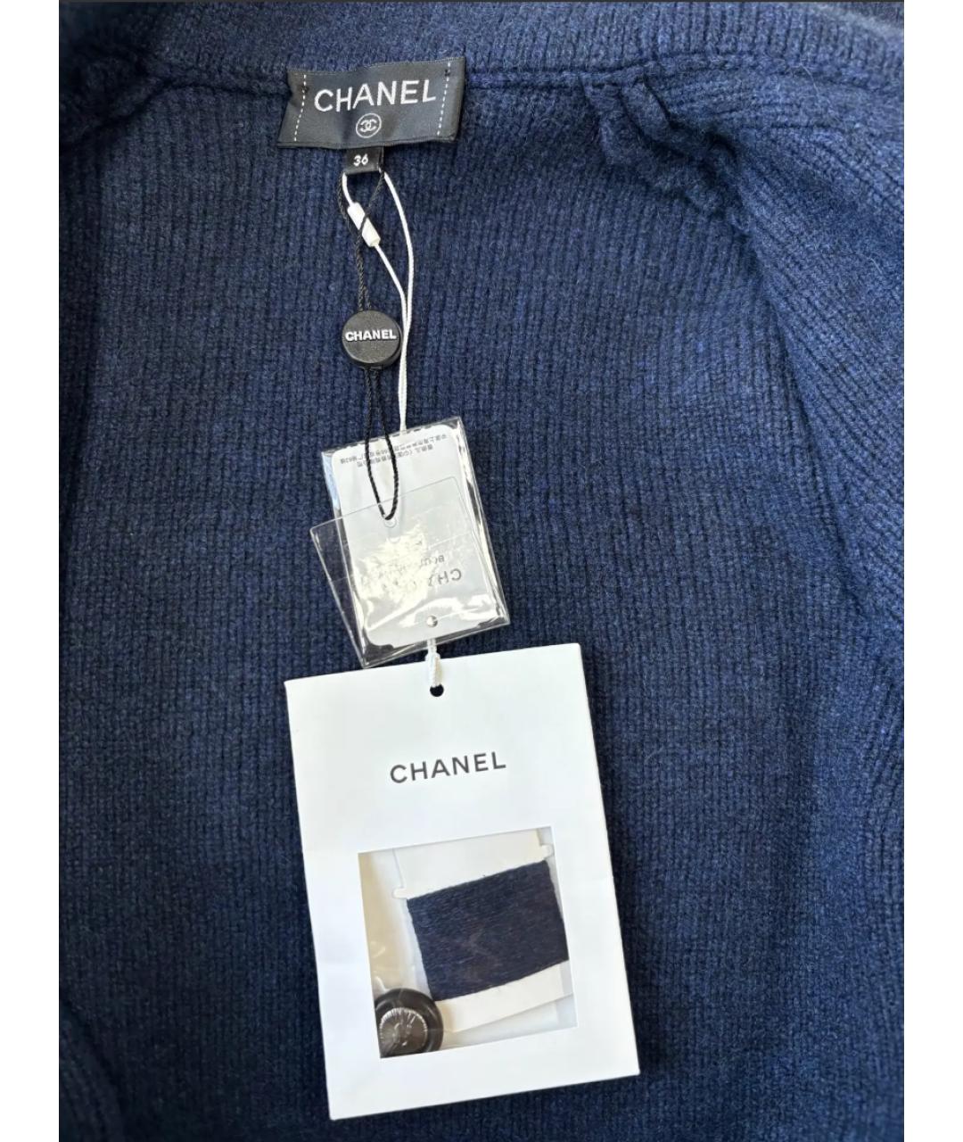 CHANEL Темно-синее кашемировое пальто, фото 6
