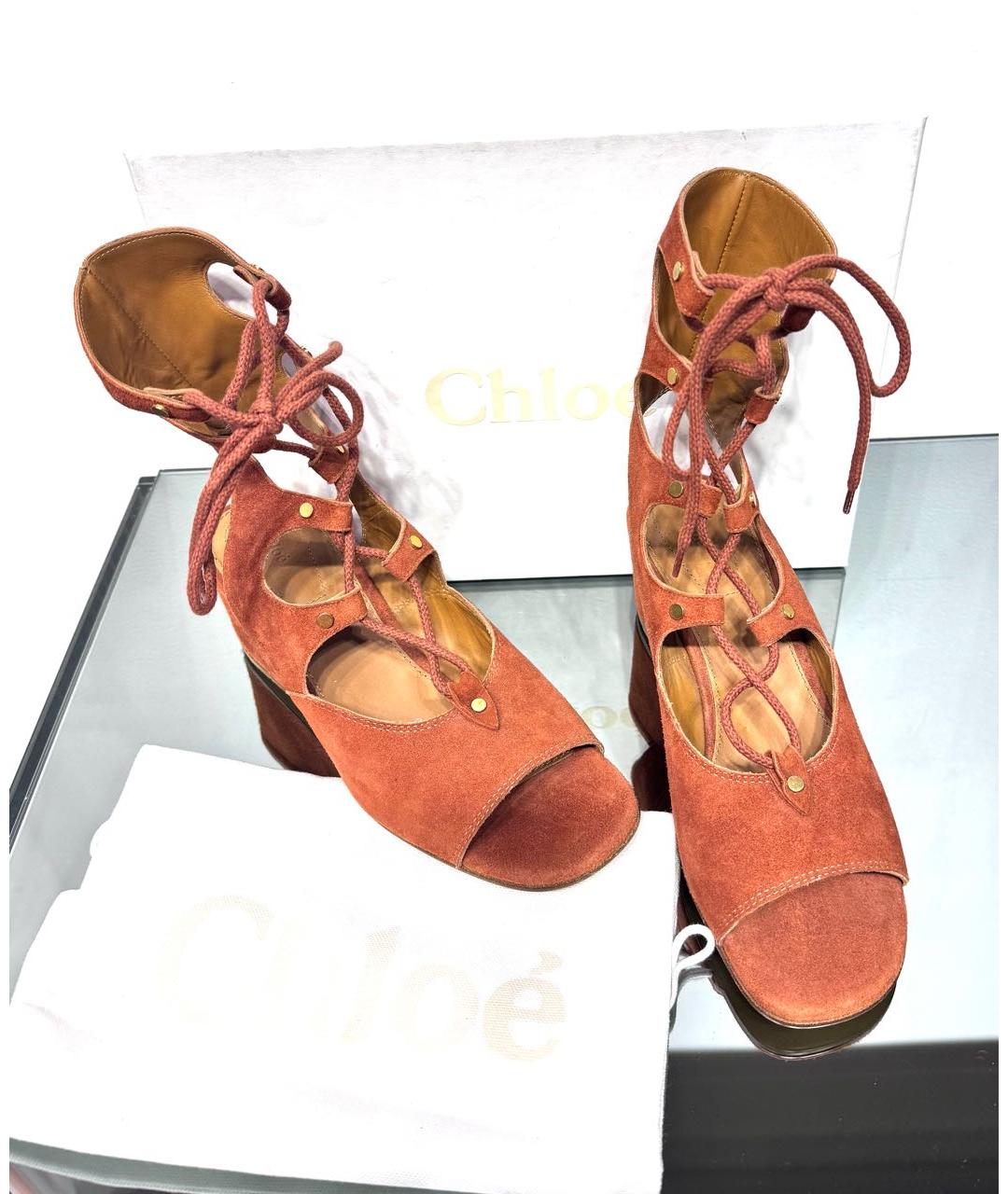 CHLOE Замшевые босоножки, фото 6