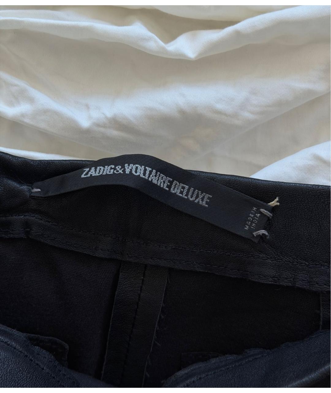 ZADIG & VOLTAIRE Черная юбка мини из экзотической кожи, фото 3