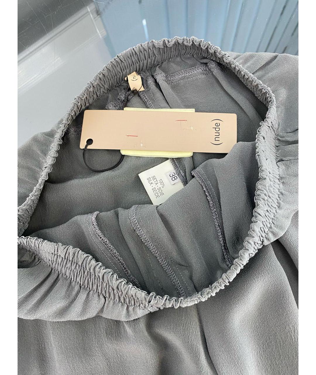 NUDE Серые шелковые брюки узкие, фото 3