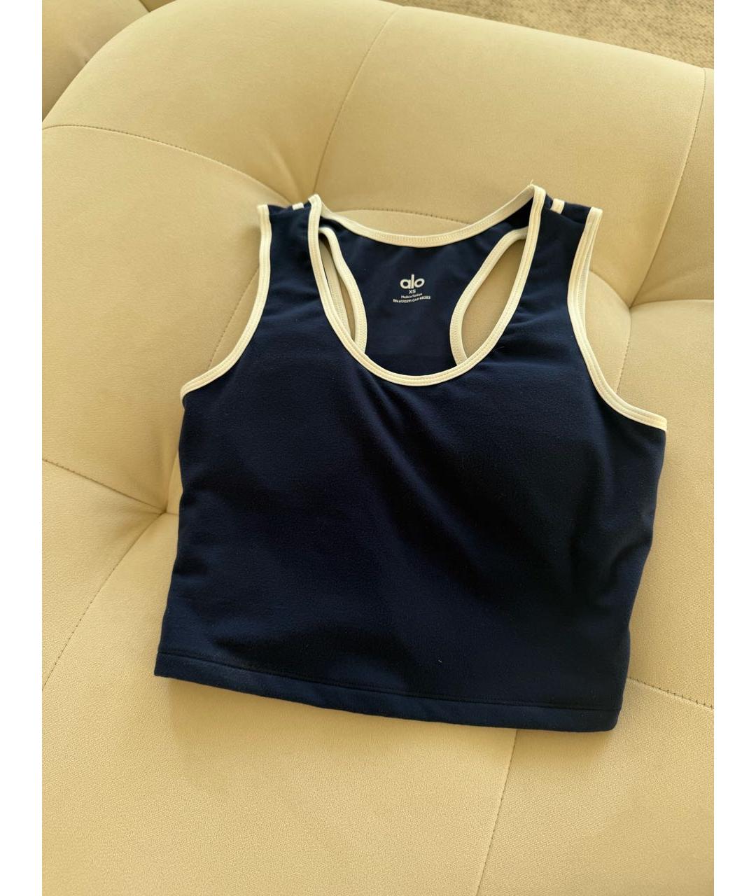 ALO YOGA Темно-синяя майка, фото 7
