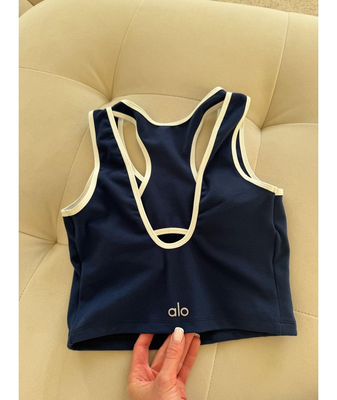 ALO YOGA Темно-синяя майка, фото 4