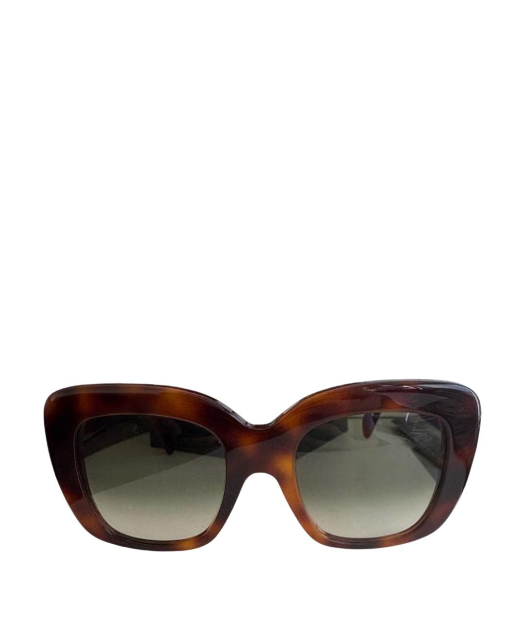 CELINE Коричневые пластиковые солнцезащитные очки, фото 1