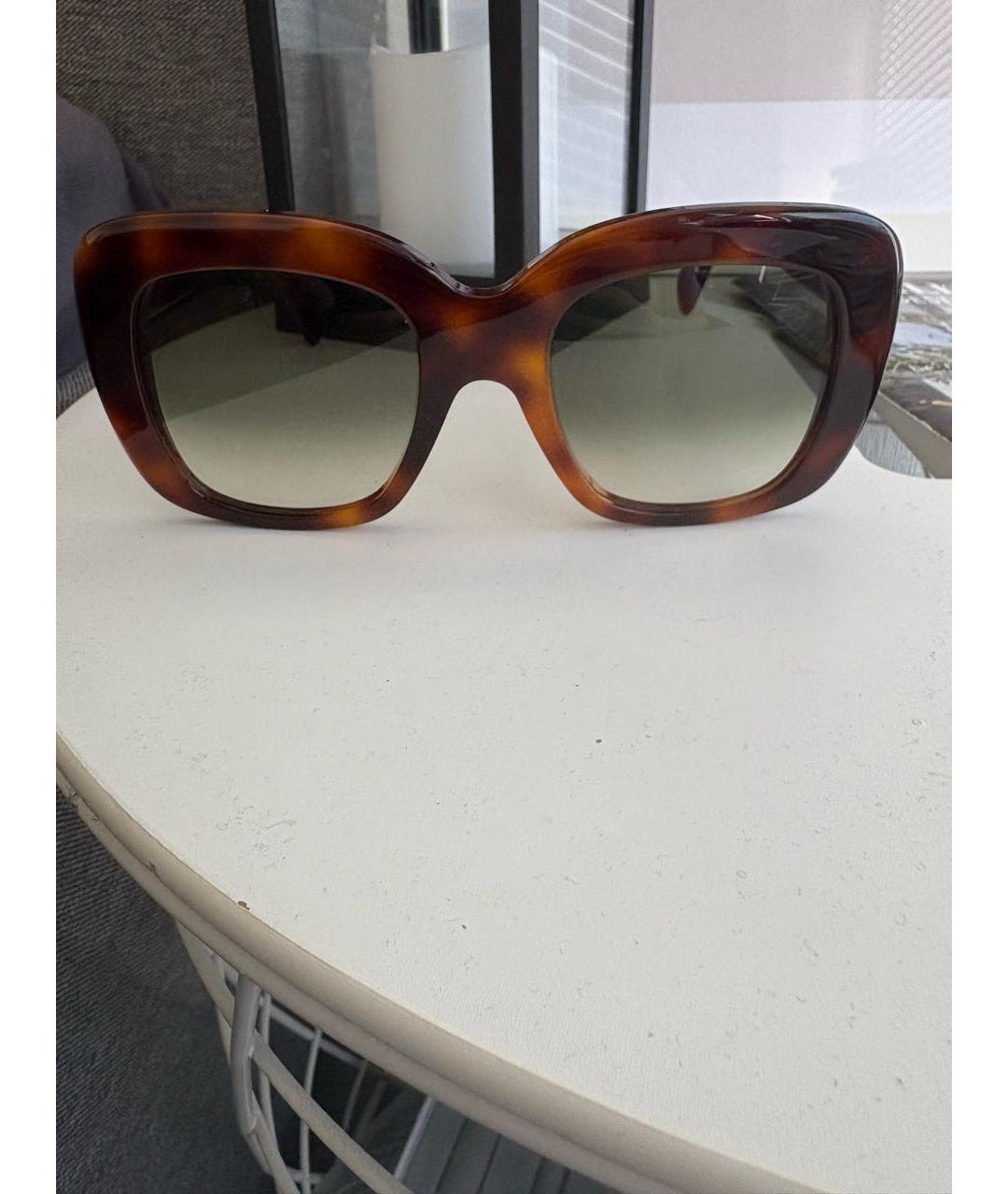 CELINE Коричневые пластиковые солнцезащитные очки, фото 6