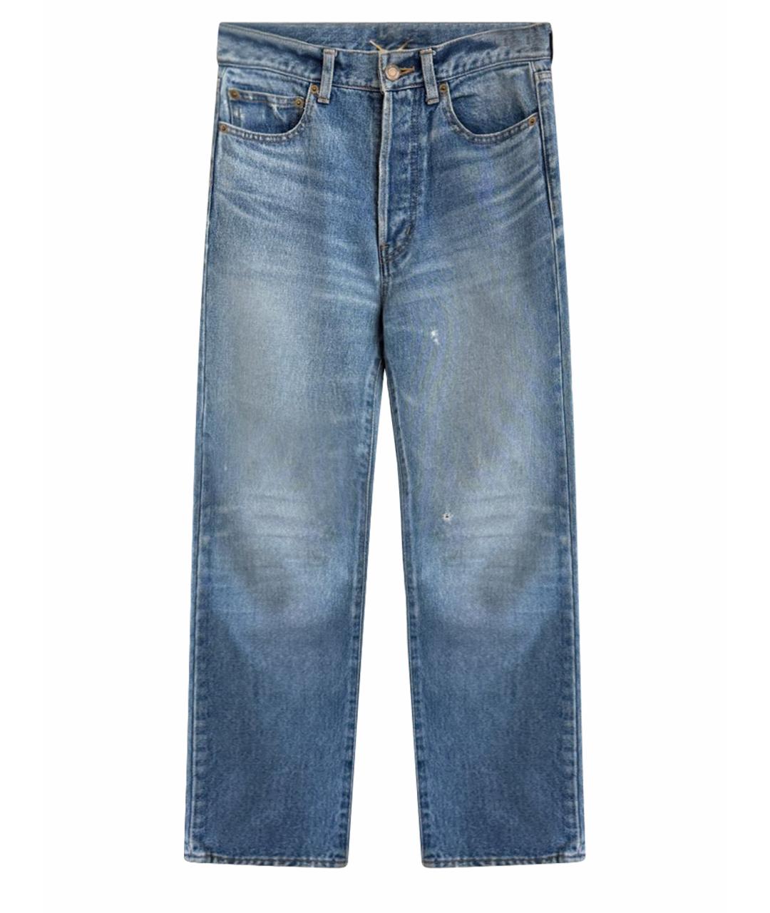 SAINT LAURENT Голубые хлопковые джинсы слим, фото 1