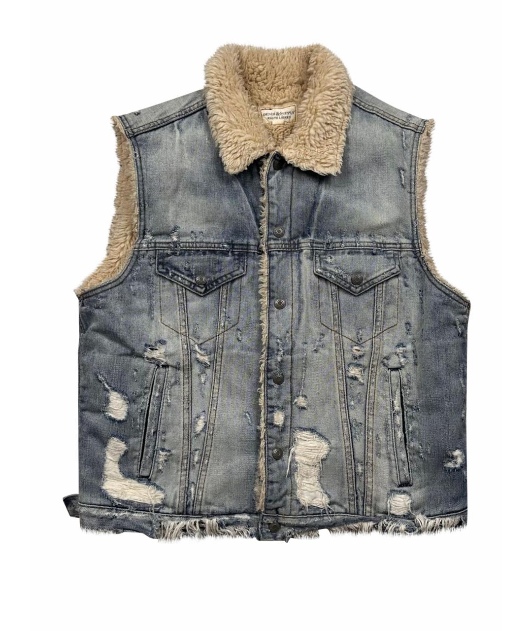 RALPH LAUREN Голубой деним жилет, фото 1