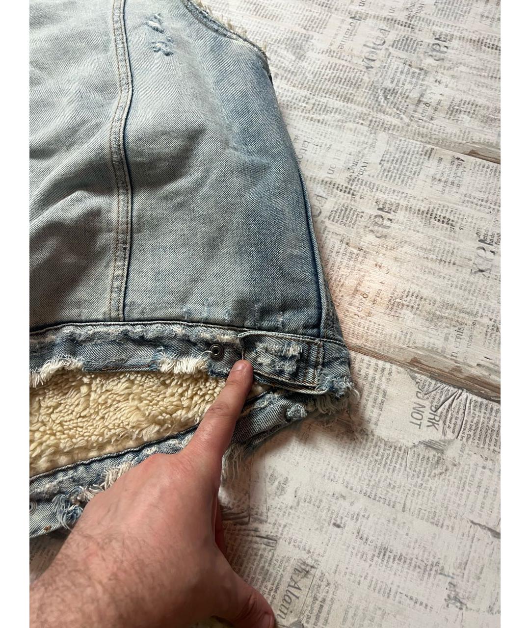 RALPH LAUREN Голубой деним жилет, фото 8