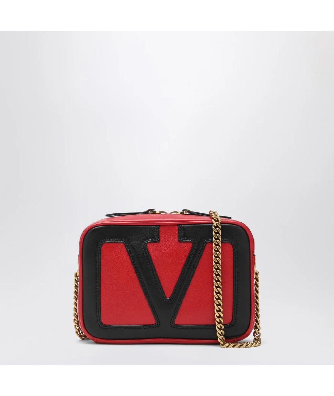 VALENTINO Красная кожаная сумка через плечо, фото 3