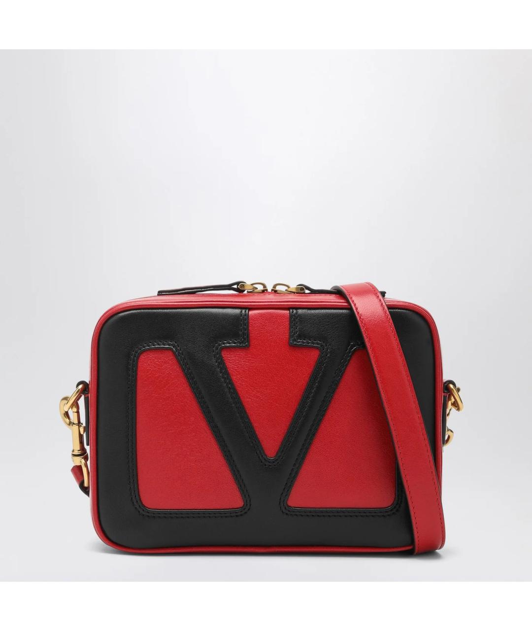 VALENTINO Красная кожаная сумка через плечо, фото 3