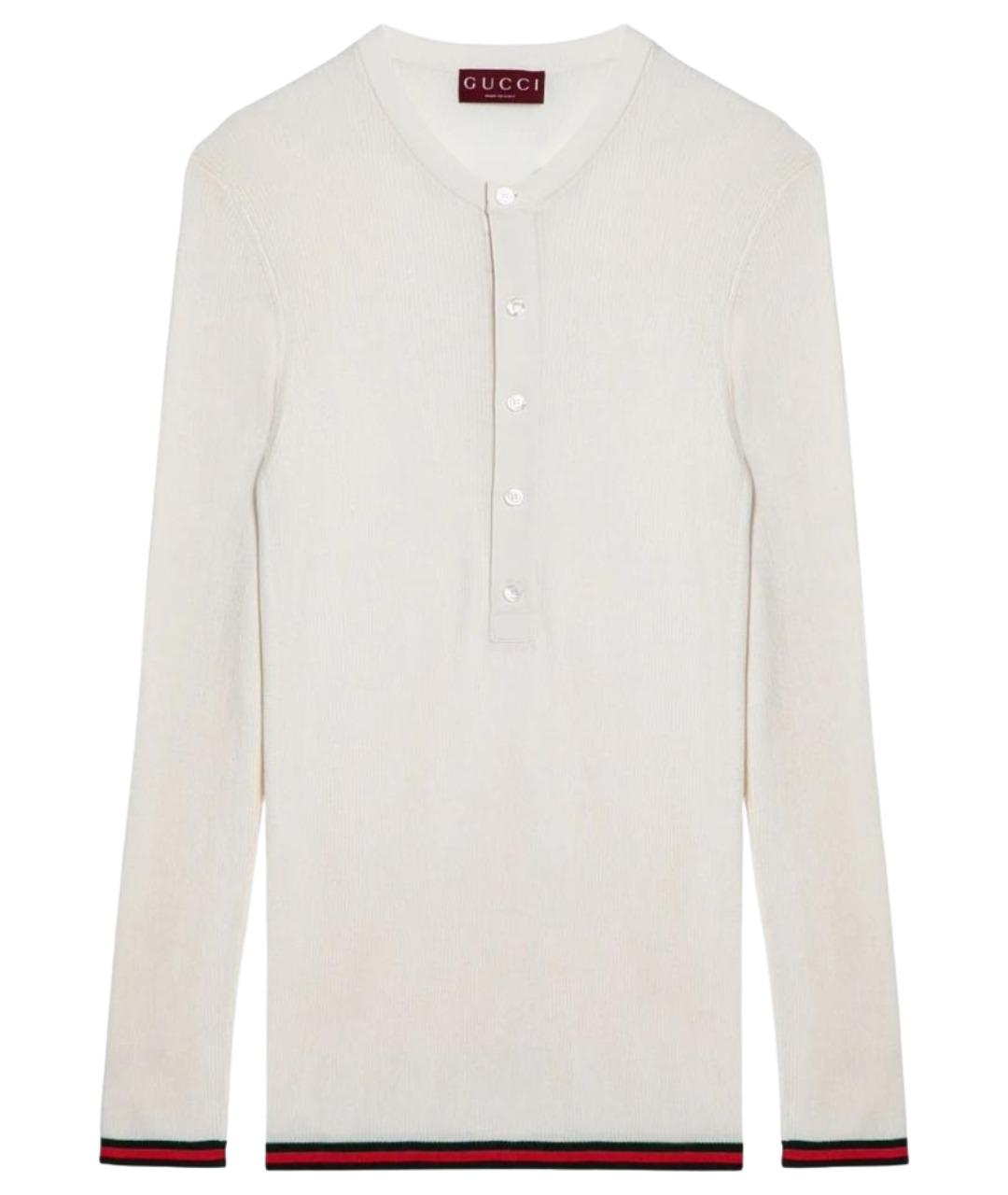 GUCCI Белый шелковый джемпер / свитер, фото 1