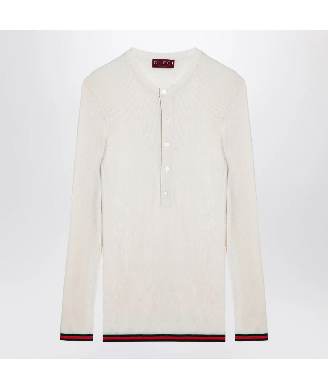 GUCCI Белый шелковый джемпер / свитер, фото 3