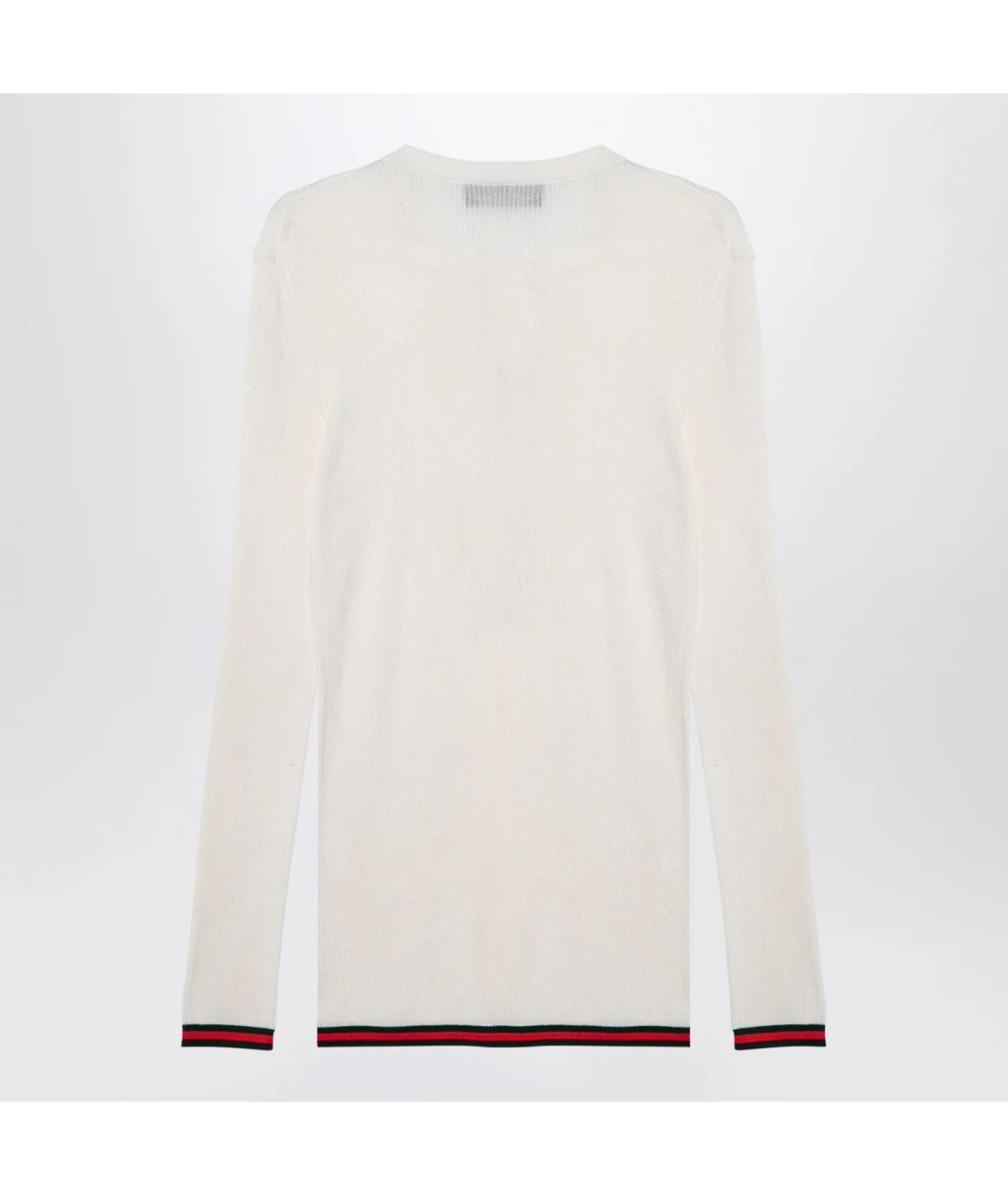 GUCCI Белый шелковый джемпер / свитер, фото 2