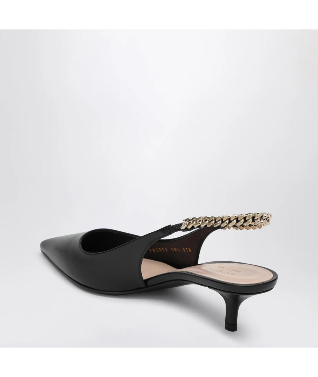 GUCCI Черные кожаные туфли, фото 2