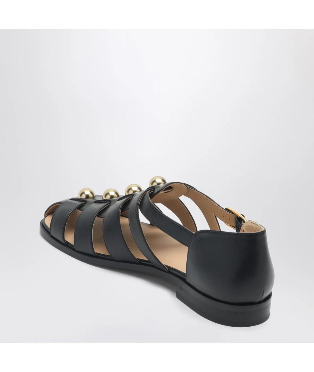 VALENTINO Черные кожаные сандалии, фото 2