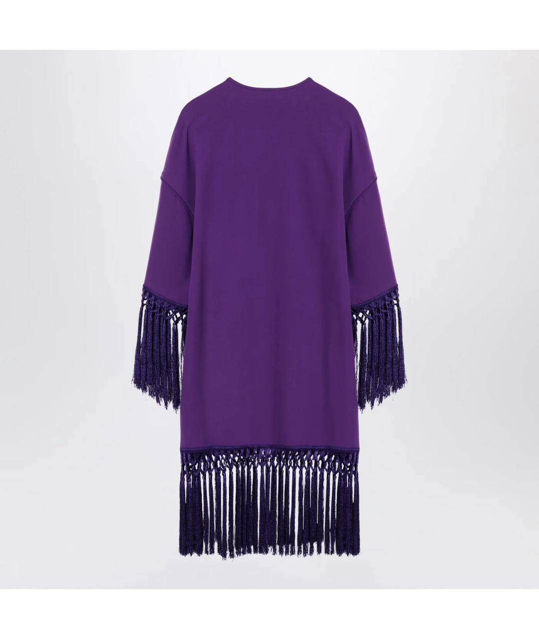 VALENTINO Фиолетовое шерстяное коктейльное платье, фото 2