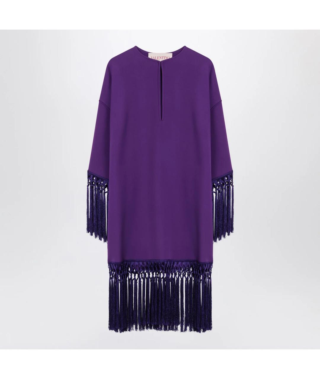 VALENTINO Фиолетовое шерстяное коктейльное платье, фото 3
