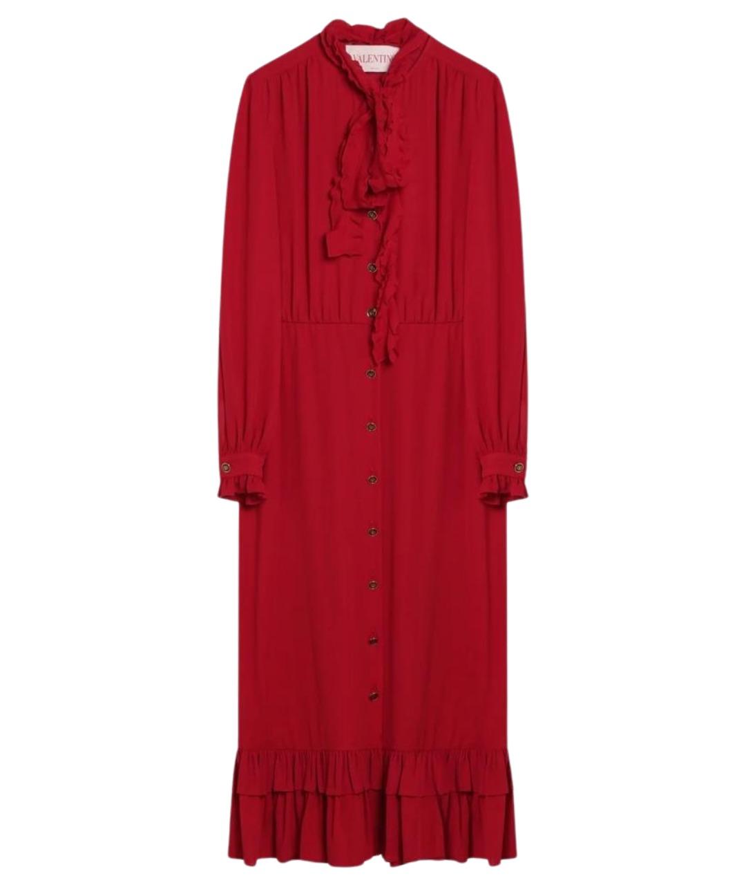 VALENTINO Красное шелковое вечернее платье, фото 1