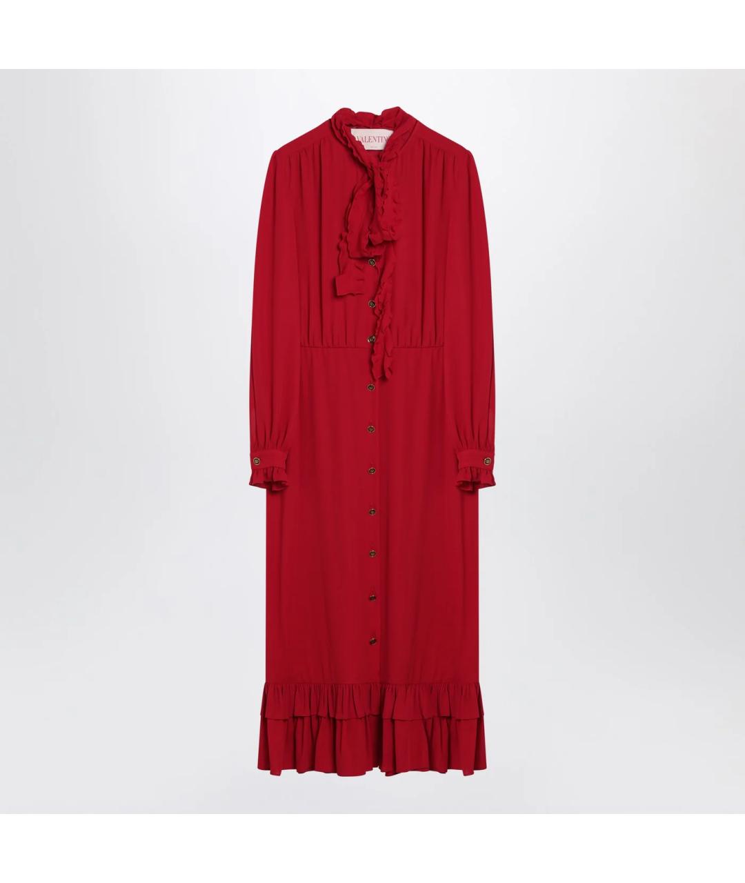 VALENTINO Красное шелковое вечернее платье, фото 3
