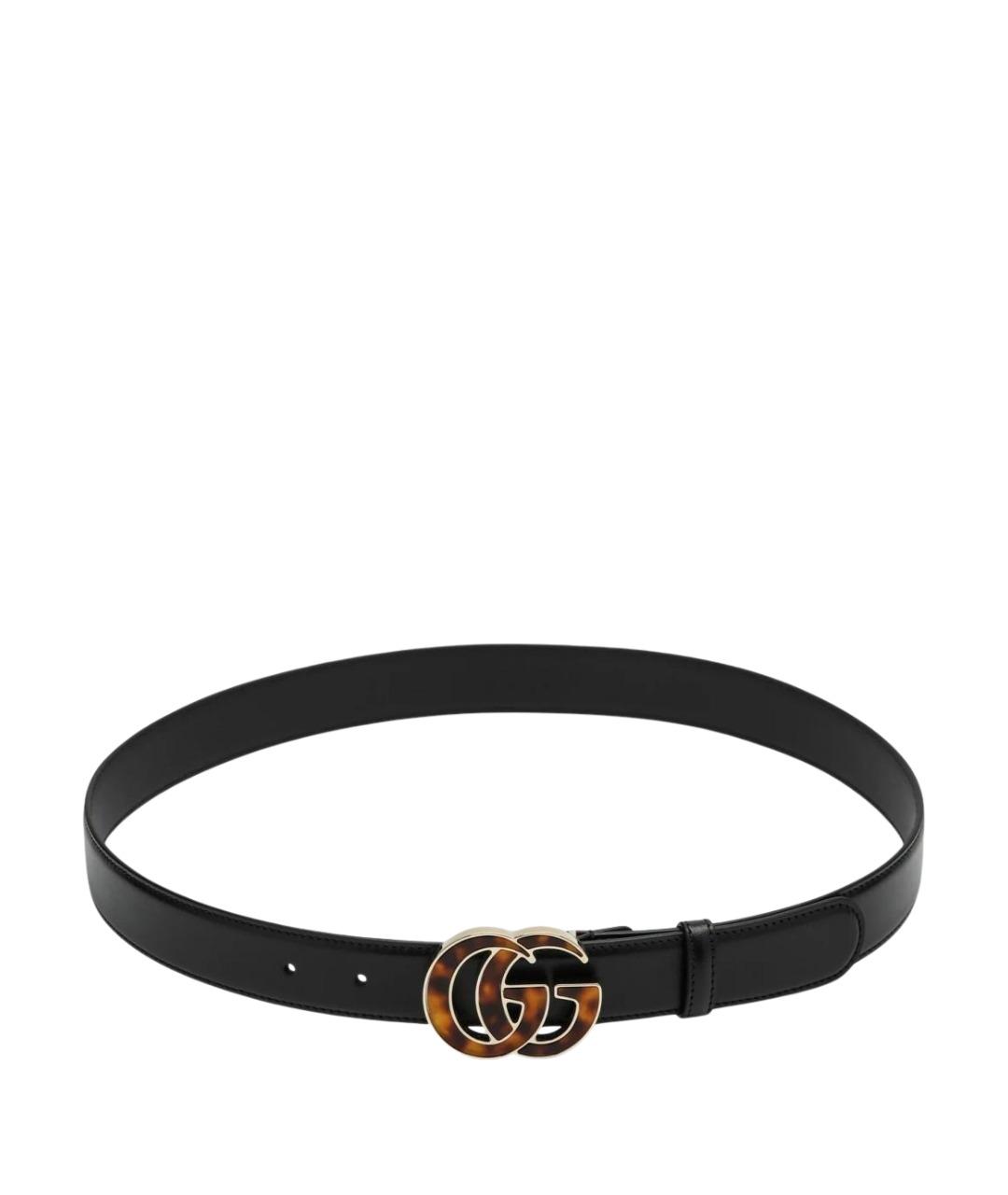 GUCCI Черный кожаный ремень, фото 1