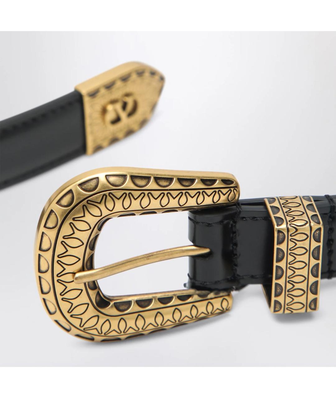 VALENTINO Черный кожаный ремень, фото 2